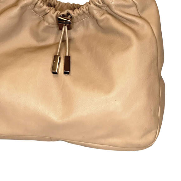 Salvatore Ferragamo - Vintage 1990's Nude Leather Drawstring Purse - Picture 6 of 9